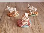 3 Prachtige Antiek Vintage Kat en Muis beelden Porselein, Ophalen of Verzenden, Zo goed als nieuw, Dier