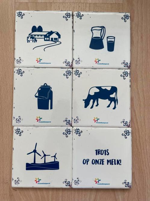 FrieslandCampina Tegeltjes Set, Huis en Inrichting, Woonaccessoires | Schalen en Manden, Gebruikt, Schaal, Vierkant, Porselein of Keramiek