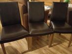 Eetkamerstoel, Huis en Inrichting, Stoelen, Ophalen, Gebruikt, Bruin, Leer