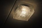 Plafondlamp, vierkant, glas, vintage, Ophalen of Verzenden, Gebruikt, Glas, Vintage