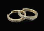 14 Karaat goud op zilver oorbellen met zirkonia. 2025/736., Hangers, Met strass, ., Nieuw