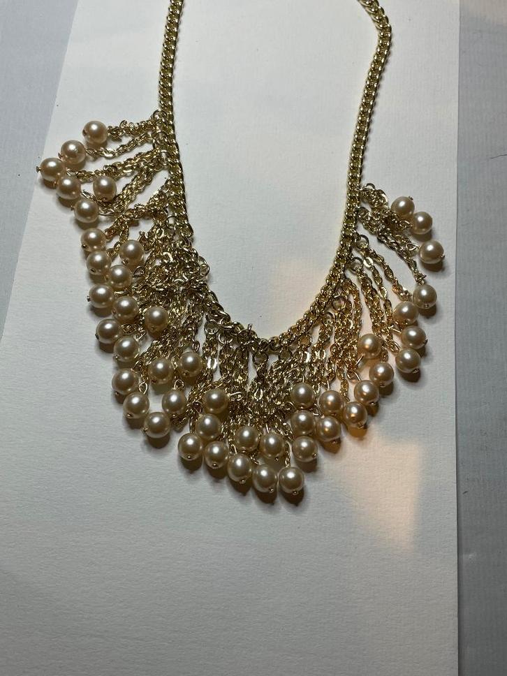 Ketting met imitatie parels, zware kwaliteit., Sieraden, Tassen en Uiterlijk, Kettingen, Zo goed als nieuw, Overige materialen