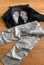 Berska zilveren broek en spijkerjasje met vleugels XL nieuw, Kleding | Dames, Nieuw, Lang, Maat 42/44 (L), Ophalen of Verzenden
