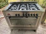 Pelgrim RVS 6-pits gasfornuis met oven, Gebruikt, 60 cm of meer, Ophalen of Verzenden, Gas