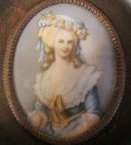 Antiek handgeschilderd miniatuur portret dame /22, Verzenden