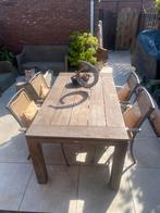 Sterke teakhout tuinset Hartman en Life, Tuin en Terras, Ophalen, 4 zitplaatsen, Gebruikt, Eettafel