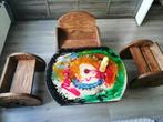 Coffee table and stools, Huis en Inrichting, Tafels | Salontafels, Ophalen, 50 tot 100 cm, 50 tot 100 cm, Zo goed als nieuw