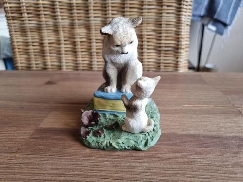 Prachtig Vintage Katten Poezen beeld Keramiek Making Friends, Verzamelen, Beelden en Beeldjes, Gebruikt, Dier, Verzenden