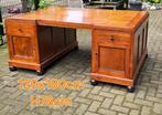 Bureau Partnerdesk 120x180cm H78cm Massief Teakhout, Ophalen, Zo goed als nieuw, Bureau