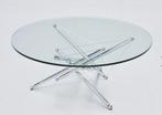 Cassina Waddel Salontafel - Glas en Chroom, 50 tot 100 cm, Rond, Zo goed als nieuw, Glas