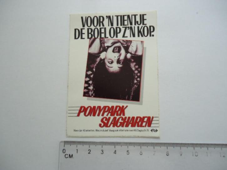 sticker oud Achtbaan Slagharen ponypark pretpark ns trein, Verzamelen, Stickers, Zo goed als nieuw, Bedrijf of Vereniging, Verzenden