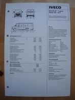 Iveco Daily 30-8 C Specificatie folder 1983 Kombi, Ophalen, Zo goed als nieuw, Iveco