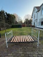 Spijlenbed, Ophalen, 85 tot 100 cm, Zo goed als nieuw, Lattenbodem