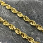 14k gouden ketting rope armband set schakel dik model, Ophalen of Verzenden, Zo goed als nieuw, Goud