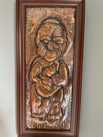 Koperen Maori Kunstwerk Ingelijst, Ophalen of Verzenden, Koper