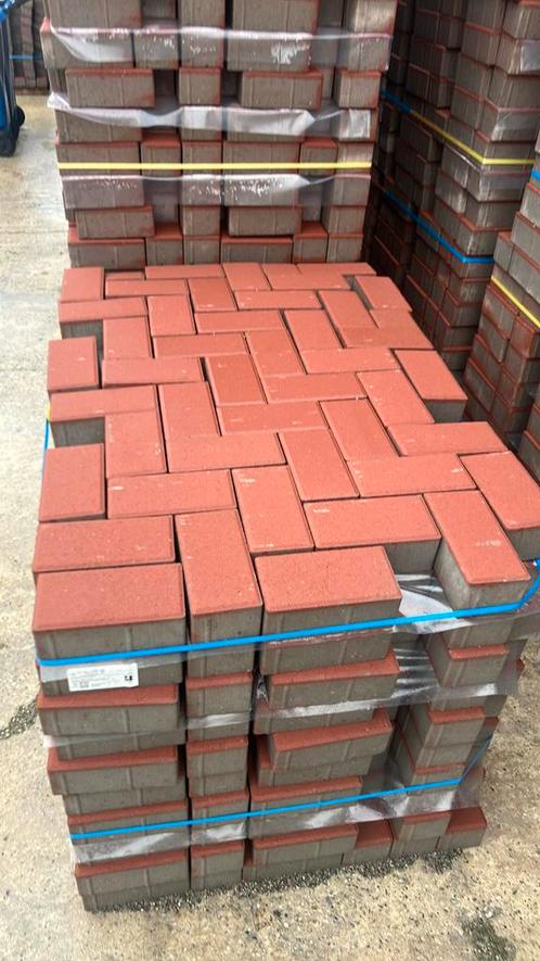 Betonklinker straatklinker machinaal rood 8cm 1e keus, Tuin en Terras, Tegels en Klinkers, Nieuw, Klinkers, Beton, 10 m² of meer
