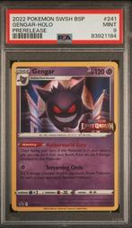Pokemon - Gengar Holo 241 PreRelease SWSH PSA 9, Ophalen of Verzenden, Zo goed als nieuw, Losse kaart
