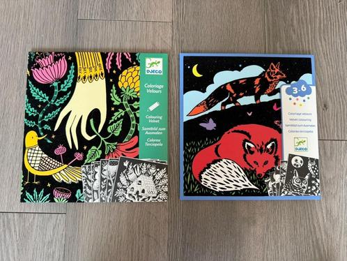 Djeco Velvet Colouring – 7 kleurplaten – creatief en rust, Hobby en Vrije tijd, Knutselen, Zo goed als nieuw, Knutselwerk, Ophalen of Verzenden