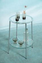 Minimalist design ronde sidetable chroom glas, Ophalen of Verzenden