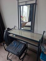 Donkerblauwe kaptafel van metaal - gratis af te halen, Ophalen, Gebruikt, Metaal of Aluminium, 50 tot 100 cm