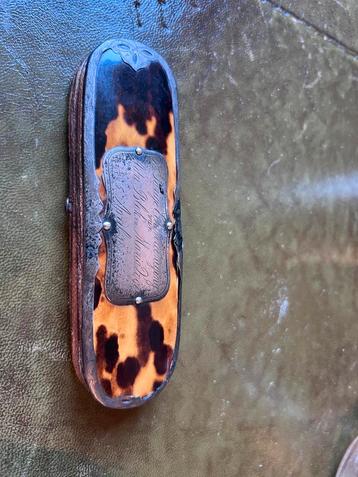 Antieke brillenkoker schildpad / zilver 1885 beschikbaar voor biedingen