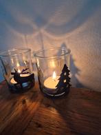 Waxinelicht kerstglaasjes - kerstboom & rendier, Ophalen of Verzenden, Nieuw