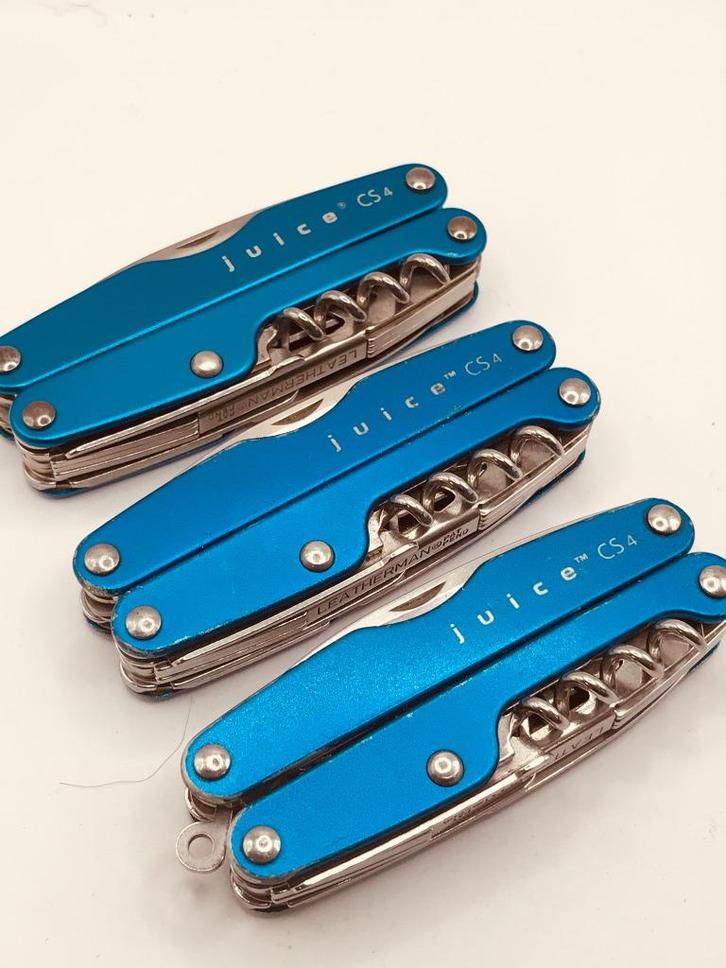 Leatherman Juice CS4 blue, 1st gen Multitool USED /w Sheath, Caravans en Kamperen, Kampeergereedschap, Gebruikt, Verzenden