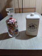 Glazen pot en Country Home stenen voorraadpot, Ophalen of Verzenden, Gebruikt