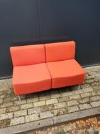 Bank en stoel  retro oranje  in perfecte staat, Ophalen, Zo goed als nieuw