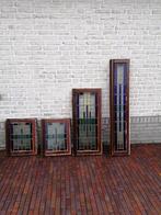 Oude glas in lood ramen, Doe-het-zelf en Verbouw, Glas en Ramen, Gevelraam of Ruit, Gebruikt, Ophalen of Verzenden, Minder dan 80 cm