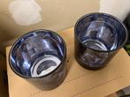 Twee mooie donkerblauwe Windlichten van La-Riviėra, Huis en Inrichting, Ophalen, Zo goed als nieuw, Overige materialen, Minder dan 25 cm