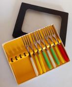 Vintage cocktail vorkjes/prikkers jaren 50, Huis en Inrichting, Ophalen of Verzenden, Zo goed als nieuw, Rvs of Chroom, Bestekset