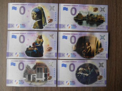 0 eurobiljetten serie Johannes Vermeer in kleur euro biljet, Postzegels en Munten, Bankbiljetten | Nederland, Setje, Euro's, Ophalen of Verzenden