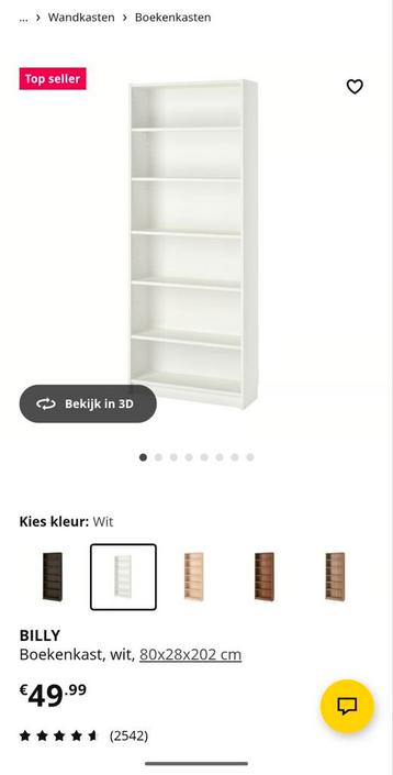 Witte Billy Boekenkast met bovendeel - afbeelding 2