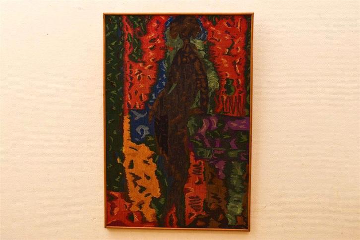 Geborduurde vrouw 48965, Verzamelen, Ansichtkaarten | Nederland, Ongelopen, Zuid-Holland, Voor 1920, Ophalen of Verzenden