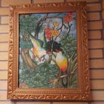 TE KOOP EEN PRACHTIG SCHILDERIJ VAN VOGELS GESCHILDERT, Antiek en Kunst, Kunst | Schilderijen | Klassiek, Ophalen of Verzenden