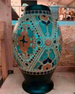 Vaas grote Zenith Gouda Fantasie plateel vaas jaren 60, Antiek en Kunst, Antiek | Keramiek en Aardewerk, Ophalen of Verzenden