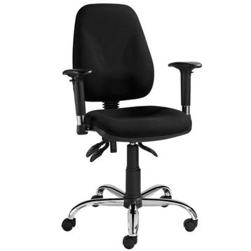 MN Asta Bureaustoel Zwart Zwarte Stof Kantelbare Zitting En beschikbaar voor biedingen