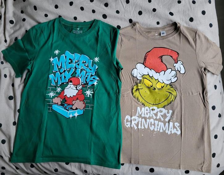 Superleuke kerstshirts 146 152, Kinderen en Baby's, Kinderkleding | Maat 146, Zo goed als nieuw, Jongen of Meisje, Shirt of Longsleeve