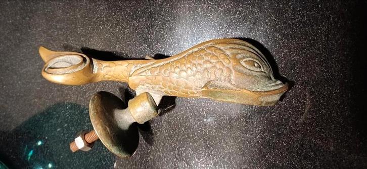 Grote bronzen deurklopper vorm van een vis., Antiek en Kunst, Antiek | Koper en Brons, Ophalen of Verzenden