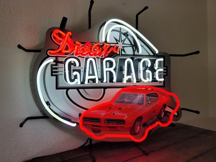 Pontiac GTO neonverlichting auto neon lamp fifties sixties, Verzamelen, Merken en Reclamevoorwerpen, Zo goed als nieuw, Lichtbak of (neon) lamp