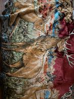 Vintage Wandtapijt met Herten, Gebruikt, 100 tot 150 cm, Bruin, Ophalen of Verzenden