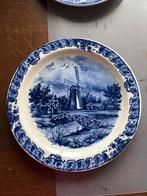 Delfts Blauw Bord met Molen, Ophalen of Verzenden