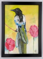 Vrolijke vogel schilderij, Antiek en Kunst, Kunst | Schilderijen | Modern, Ophalen of Verzenden