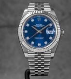 Rolex Datejust 41MM Blue Diamond Dail- Zo goed als nieuw, Polshorloge, Ophalen of Verzenden, Zo goed als nieuw, Rolex