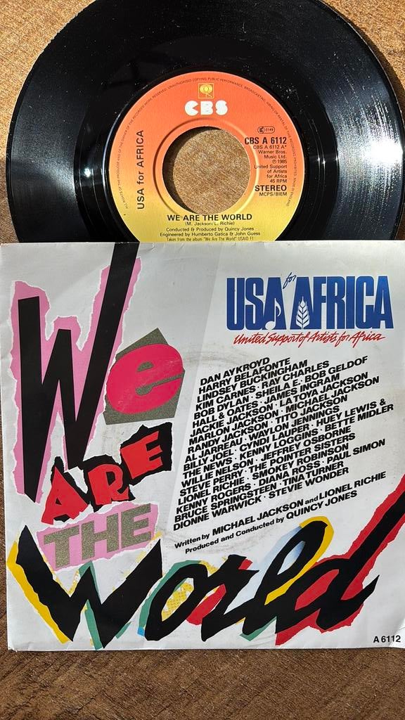 USA for Africa- We are the world, Cd's en Dvd's, Vinyl Singles, Ophalen of Verzenden, Zo goed als nieuw, Pop