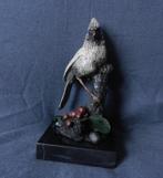 Bronzen sculptuur Vogeltje op stronk Weens officiele kopie, Antiek en Kunst, Ophalen of Verzenden