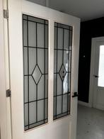 Prachtige glas in lood ramen binnen (2) en buitendeur (1), Ophalen, Minder dan 80 cm, Glas in lood, Zo goed als nieuw