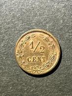 Nederland ½ cent 1884 Willem III, Postzegels en Munten, Munten | Nederland, Verzenden, Koning Willem III, Losse munt