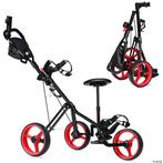 Luxe Golftrolley 3 wiel met zitje en parapluhouder NIEUW, Overige merken, Onbekend, Nieuw, Ophalen of Verzenden